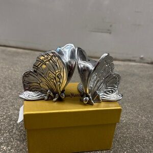 Silver and Gold Butterfly Bookends